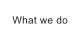 What we do