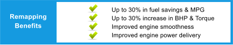 Remapping Benefits Up to 30% in fuel savings & MPG Up to 30% increase in BHP & Torque Improved engine smoothness Improved engine power delivery